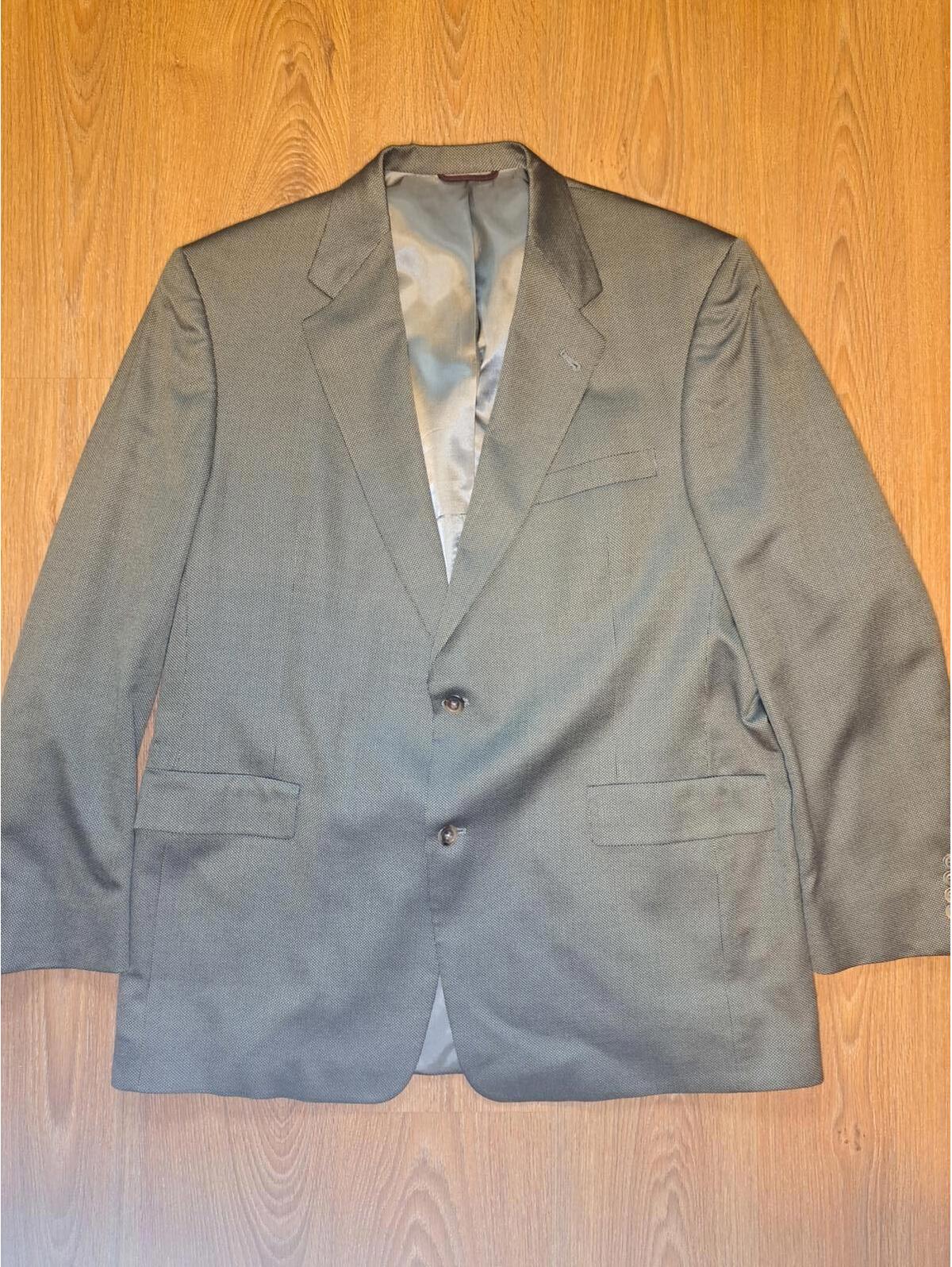 Hart Schaffner Marx Sport Coat Mens 46l Gold Birdseye Wool